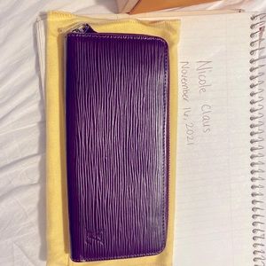 Louis Vuitton Epi Clemence Zippy Wallet-Purple and pink